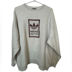 Adidas High End Vintage Retro Streetwear Light Gray Men’s XL Crewneck Sweatshirt